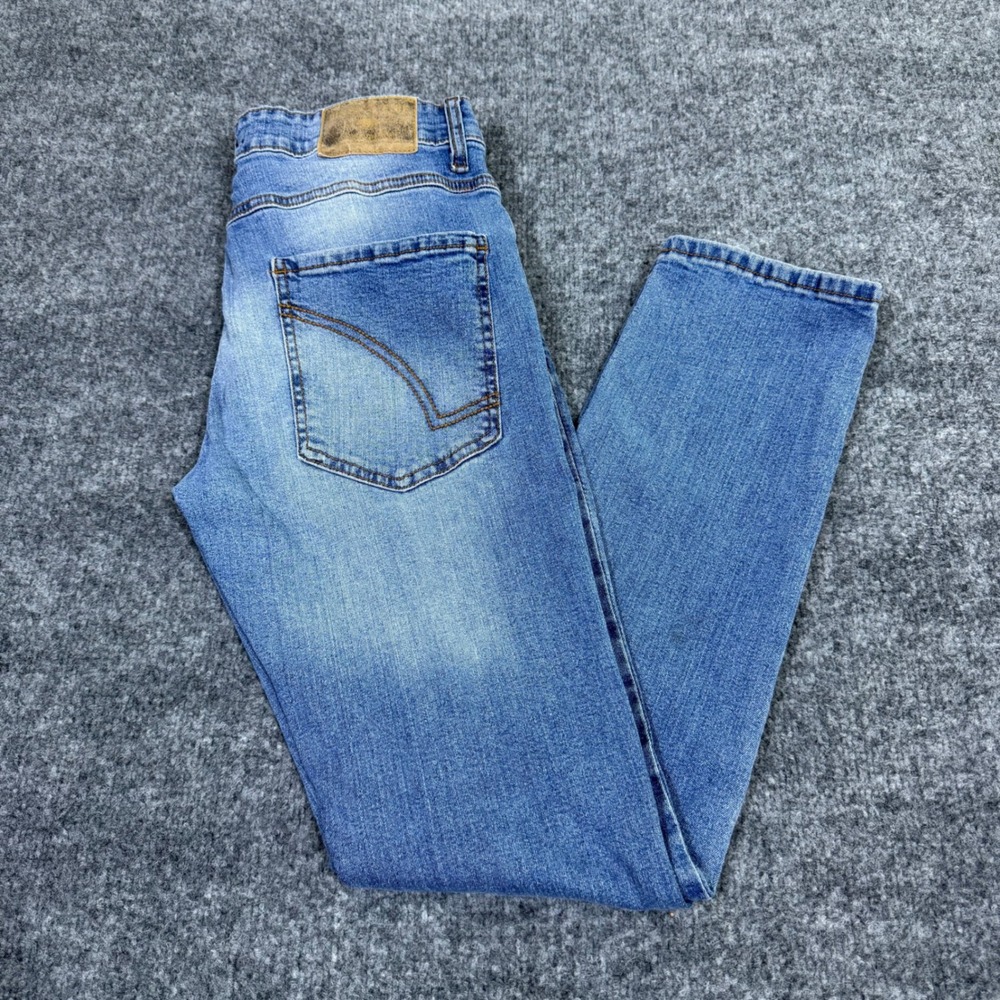 Ring of Fire Mens Slim Fit Distressed Light Wash Jeans W31 L30 MK-3184
